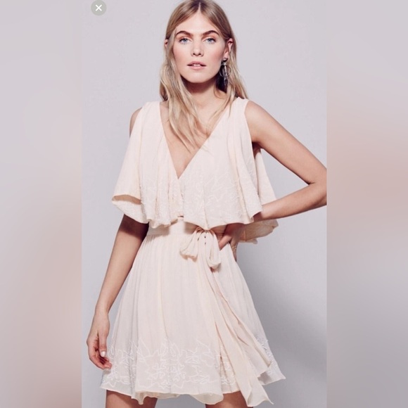 Free People Cream Mini Dress - Picture 1 of 3
